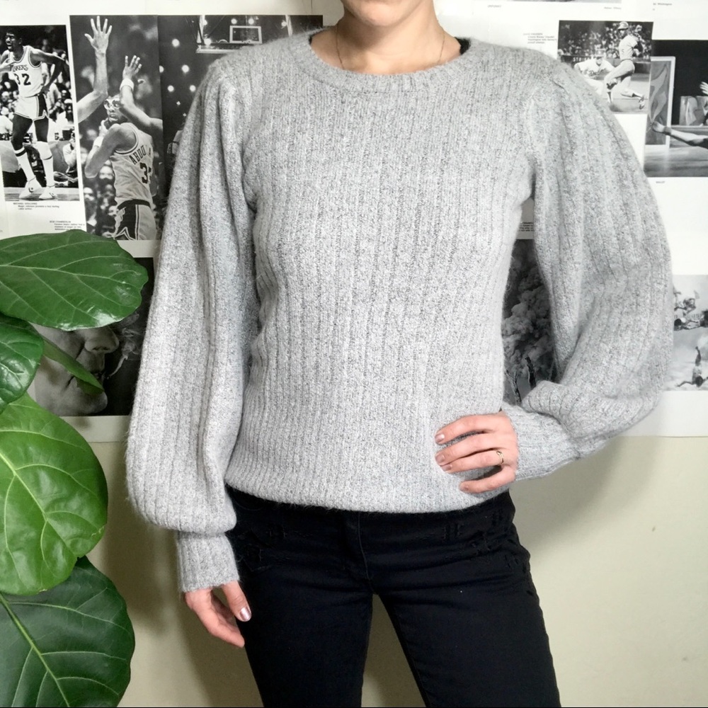 Marled soft gray sweater